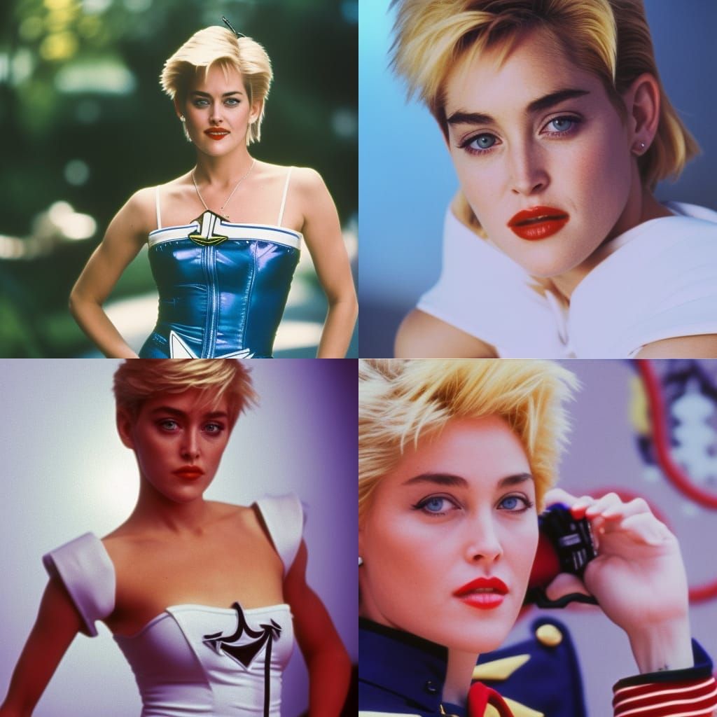 Sharon Stone as Sailor Uranus: 80s Photography