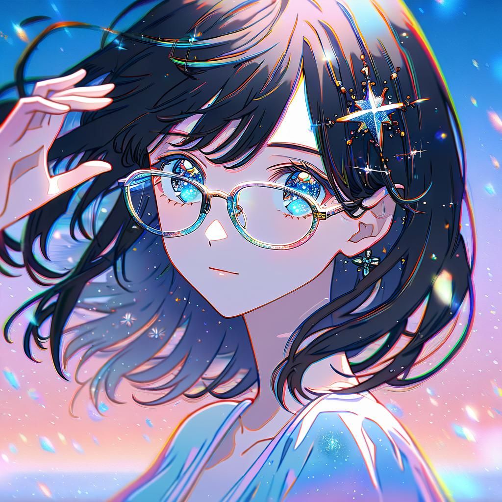 Gentle Anime Girl Waves Goodbye in Soothing Sunset Light