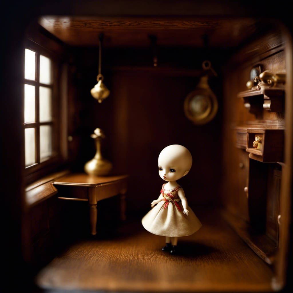 Doll in Dollhouse: Dark Fantasy Art