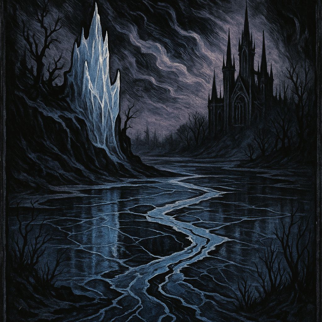 Ethereal Gothic Landscape in Dark Jewel Tones