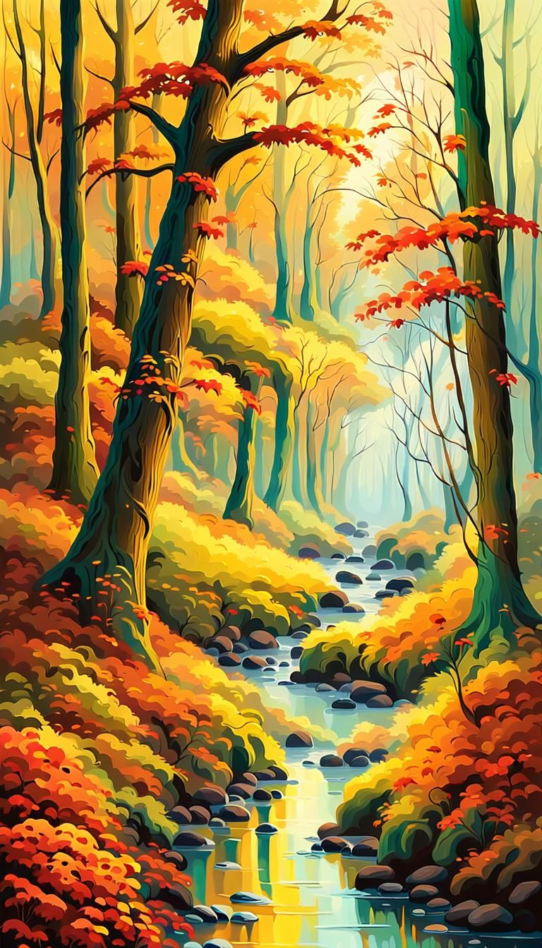 Luminous Impressionism: Amazonian Forest in Autumn