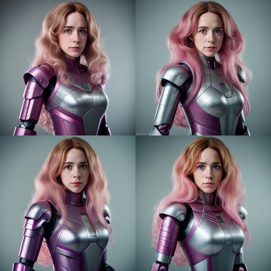 Hermione Granger as a Pink 80s Robot Girl