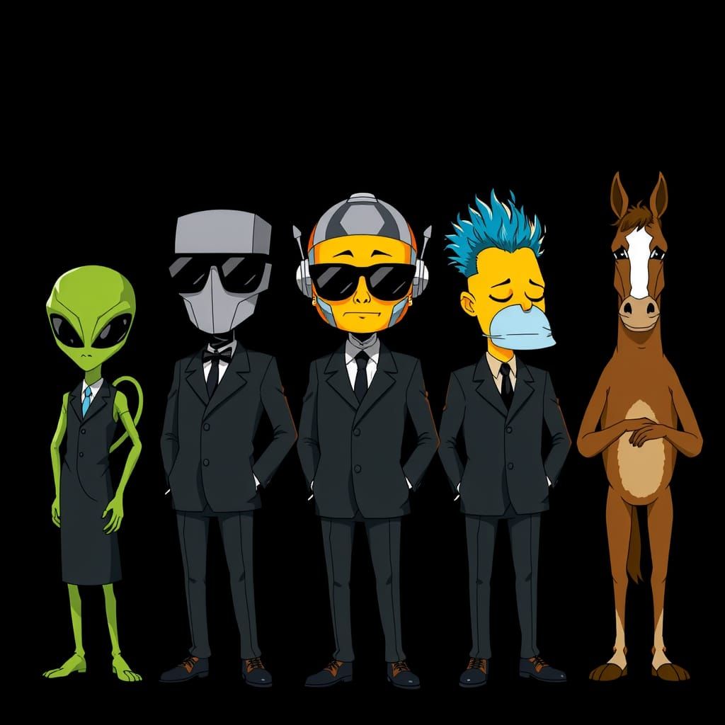 Animated Characters in Suits: A Pop Culture Lineup