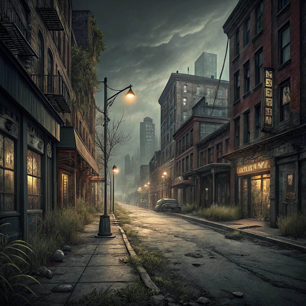 Desolate Cityscape in a Futuristic Aesthetic