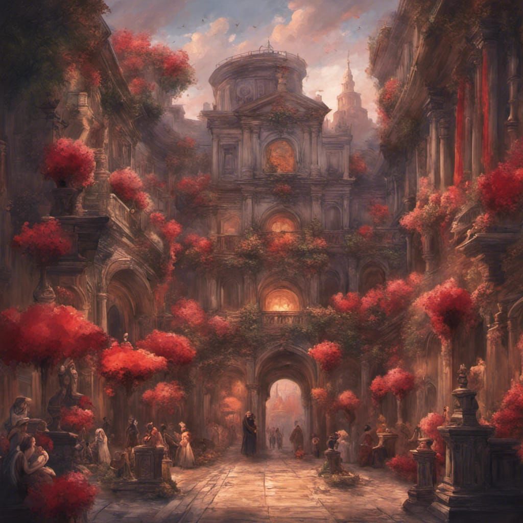 Flamenco Dancers in Red: An Impressionist Painting