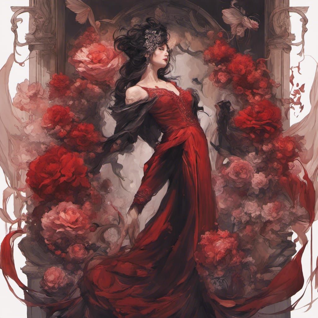 Flamenco Dancers in Red: An Impressionist Painting