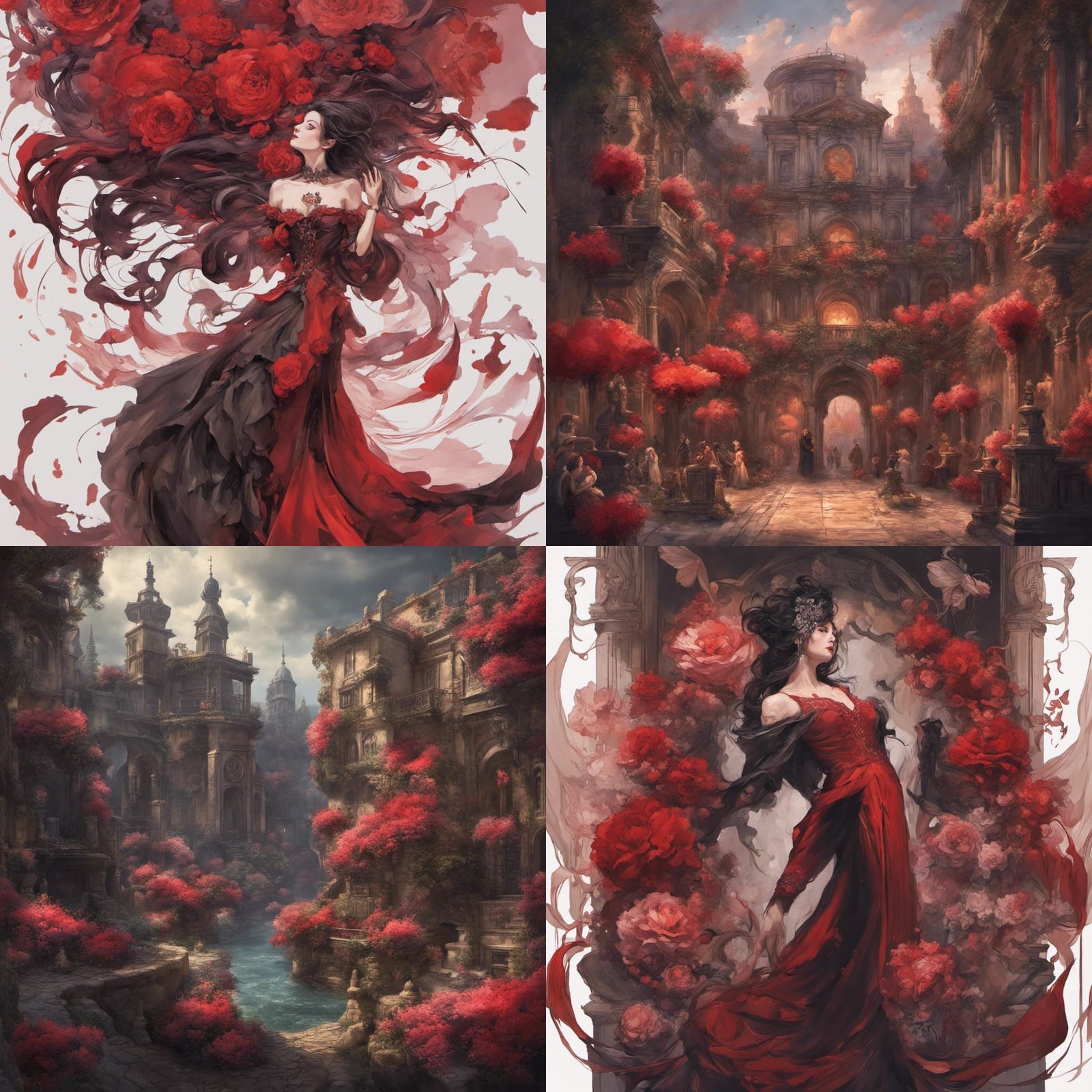 Flamenco Dancers in Red: An Impressionist Stage