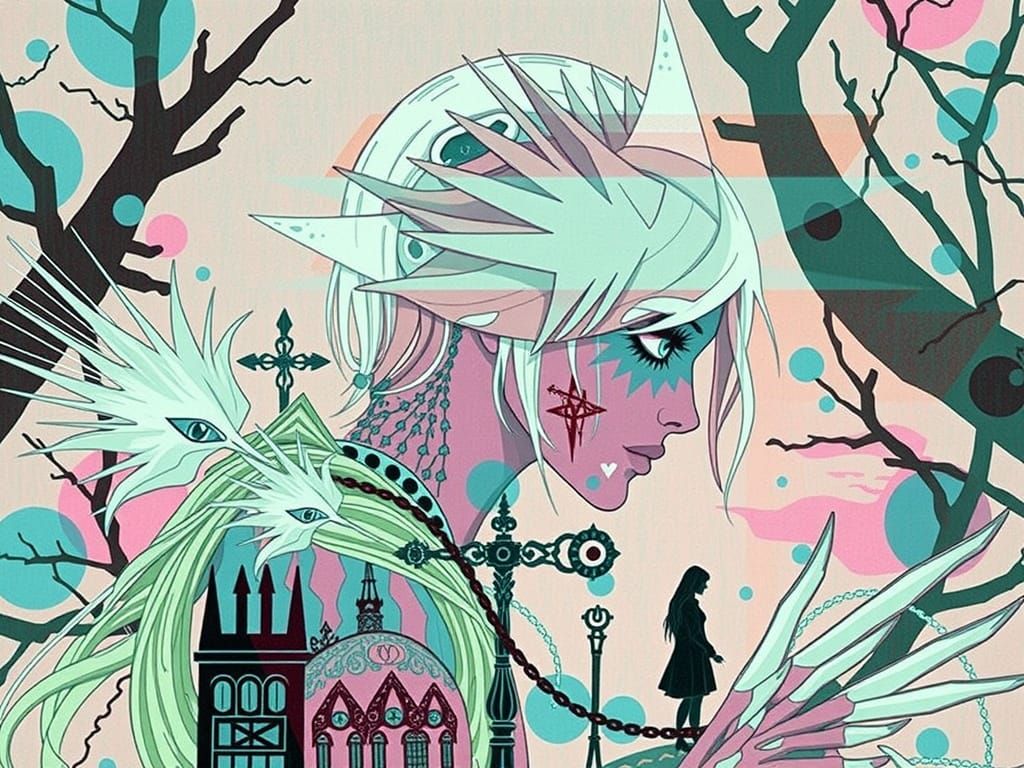 Cyberpunk Priestess Unveils Dark Fantasy Secrets