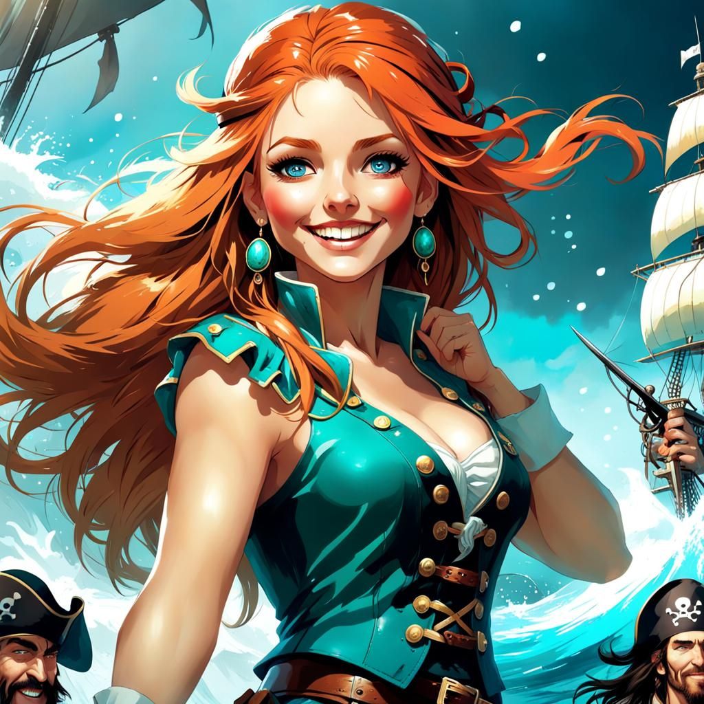 Pirate Tavern Girl: Fantasy Splash Art Portrait
