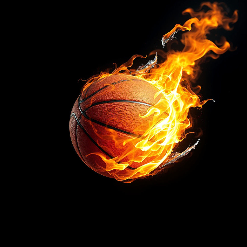 Flaming Basketball Amidst Ice and Fire