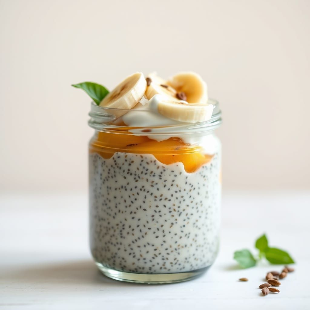 Summer Chia Pudding with Smoothie and Toppings