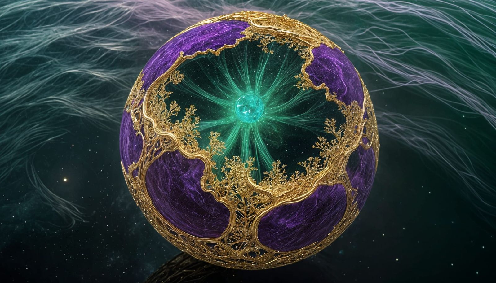 Mycelial Sphere Drifting Through Cosmic Ocean