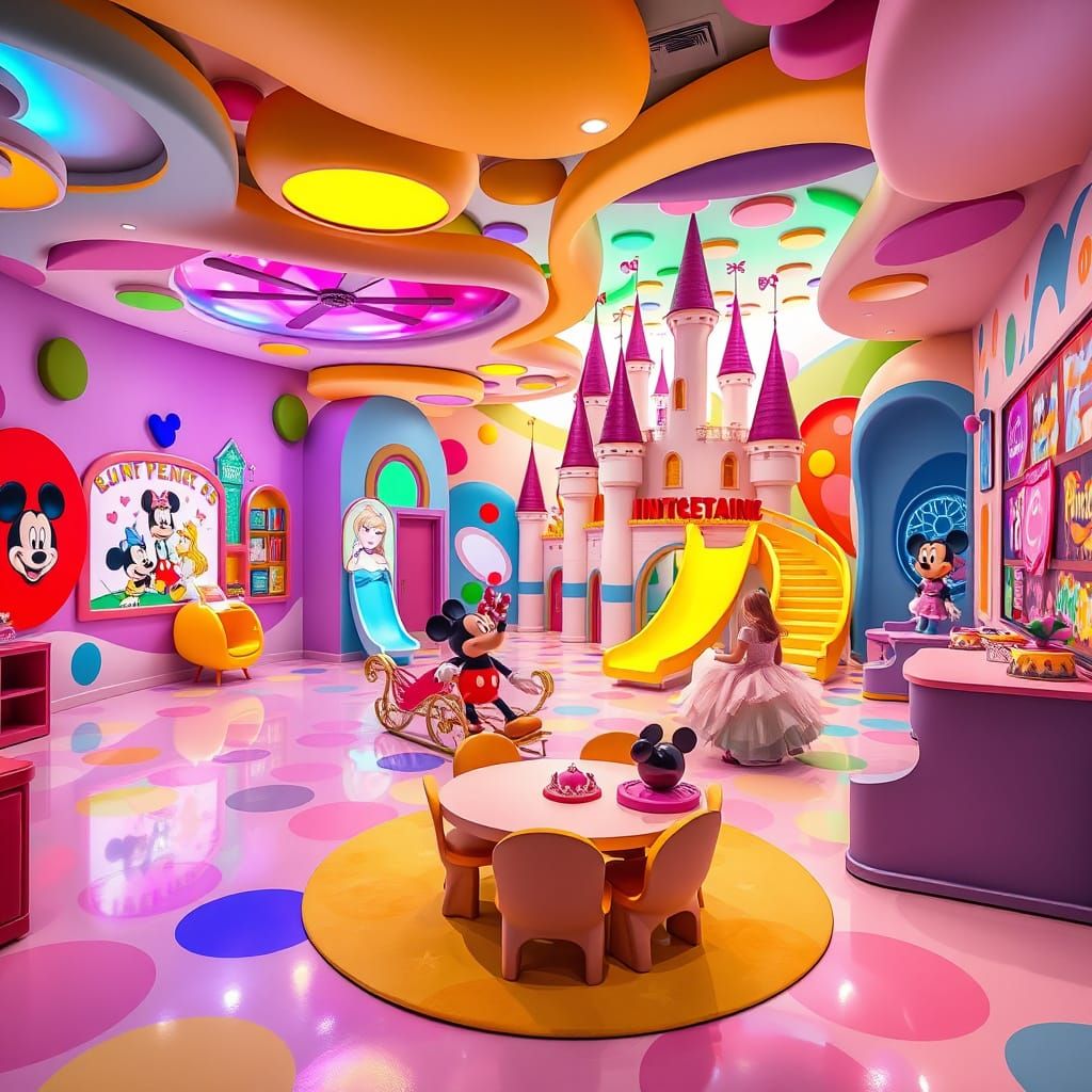 Disney-Inspired Whimsical Daycare Center with Mickey's Clubh...