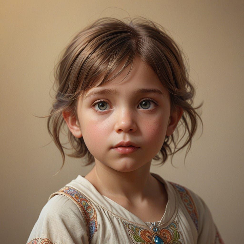 Curious Child Portrait in Volumetric Lighting