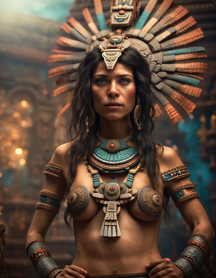 Ancient Being "Tlaloc's Female Consort" as a Beautiful Woman