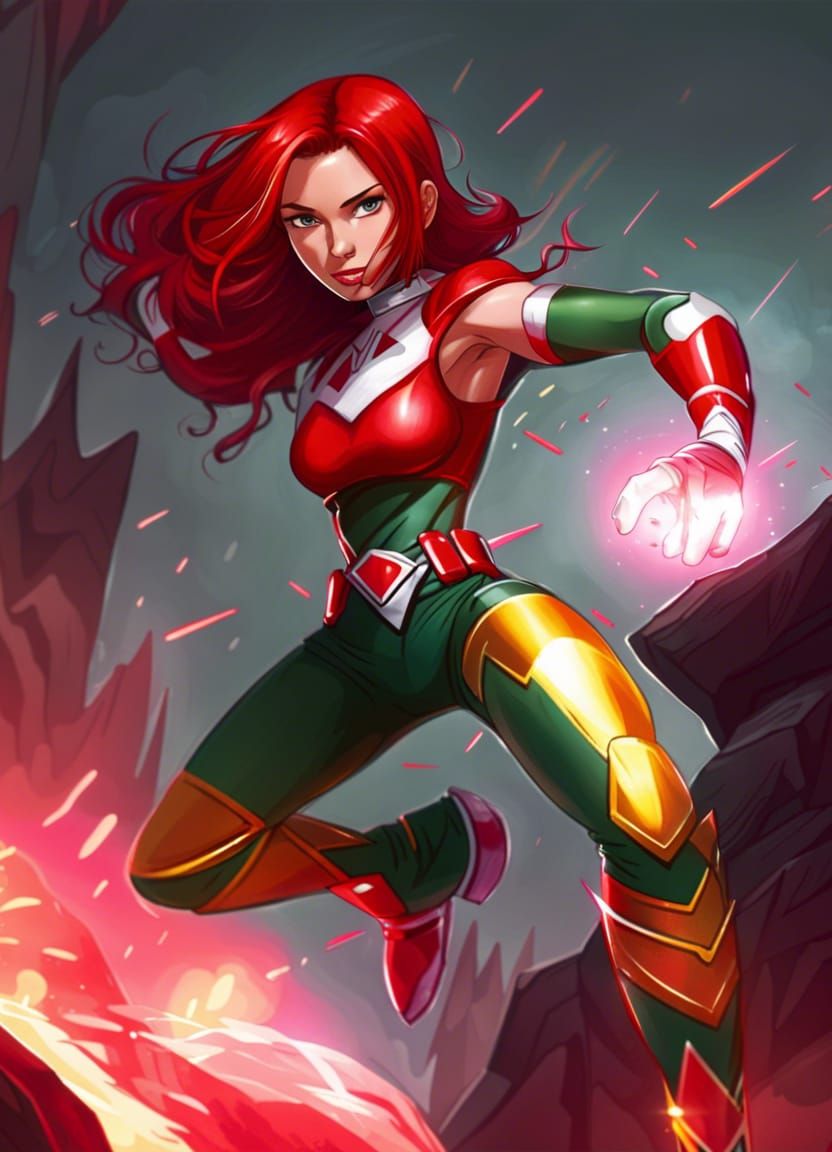 red hair girl, power ranger