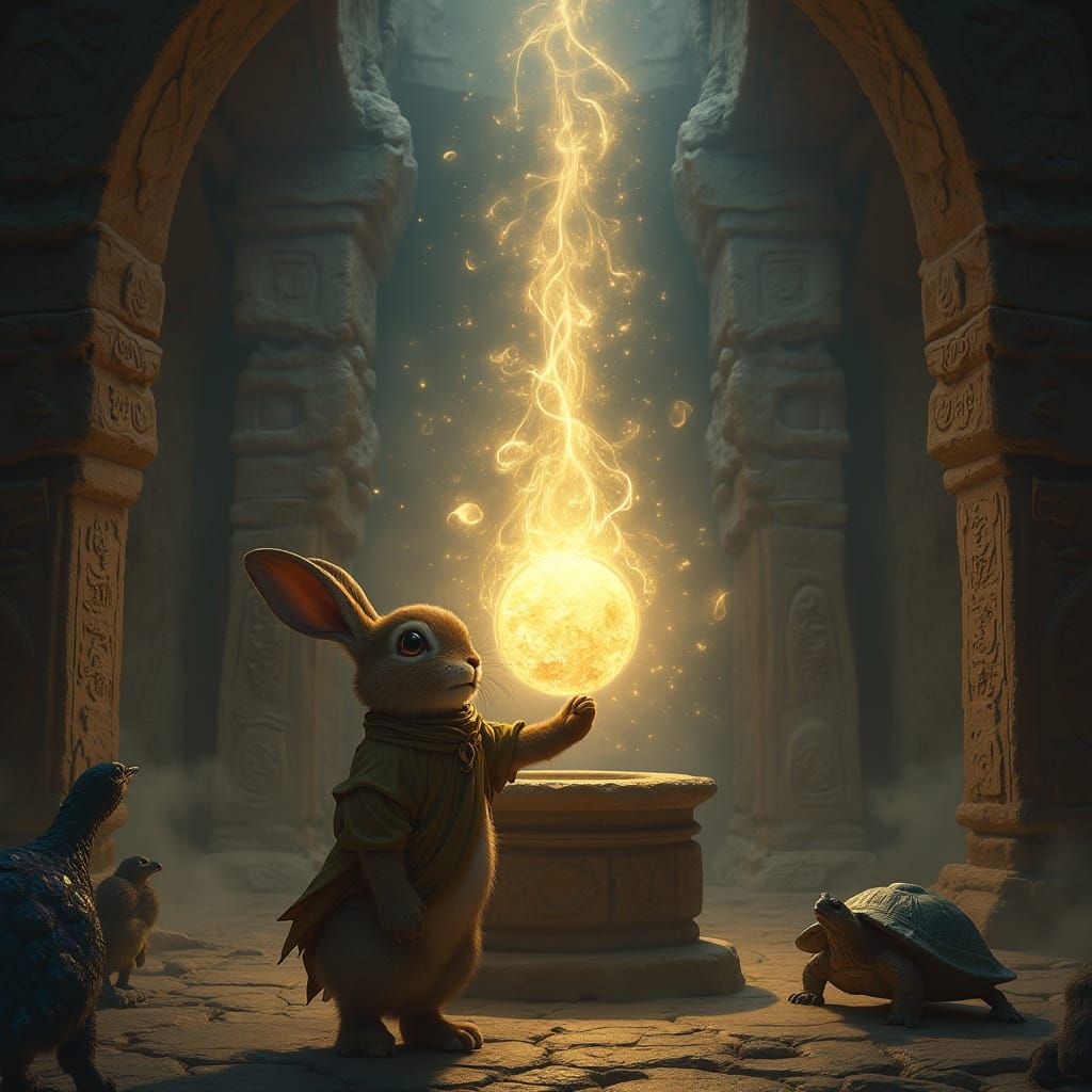 Mystical Chamber Scene in Soft Light