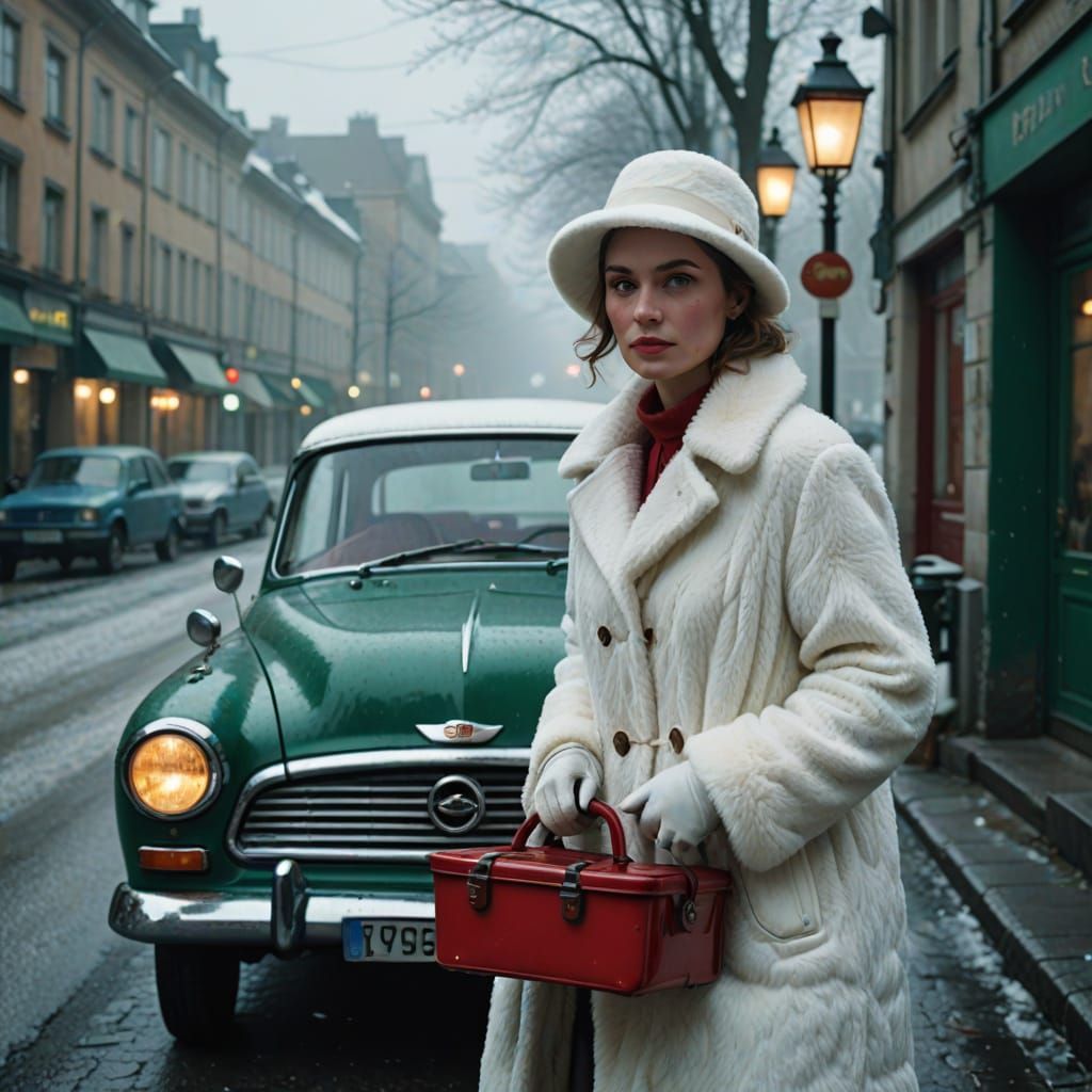 Vintage Opel Kapitän in Cold Morning Light