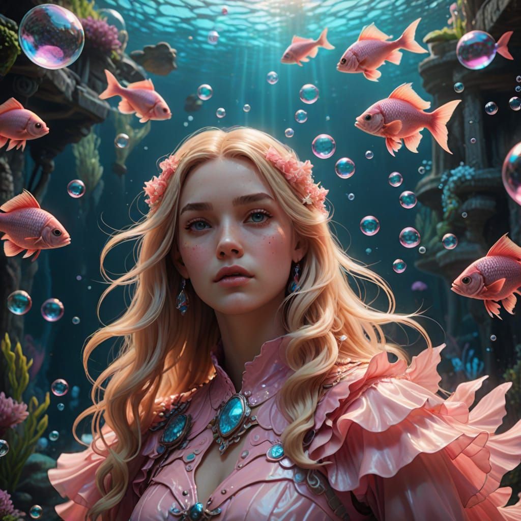 Underwater Dream in Pink: Surreal Portrait
