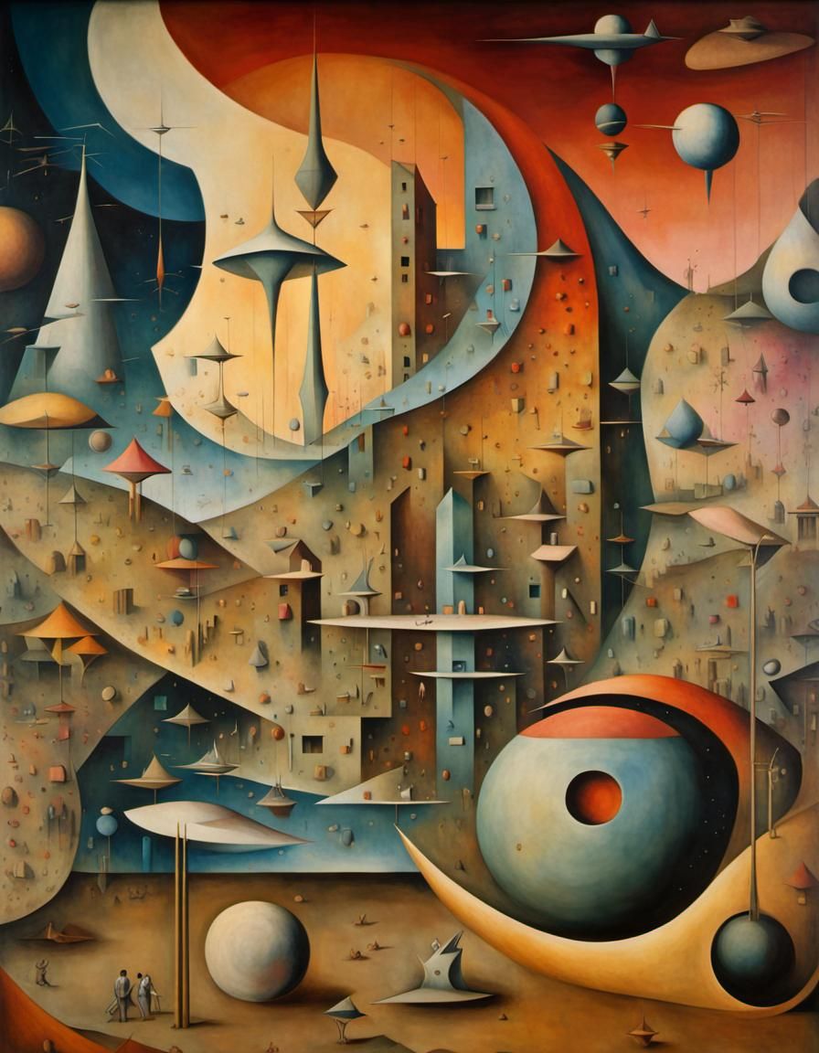 Futuristic Art Deco Mural Inspired by Science Fiction