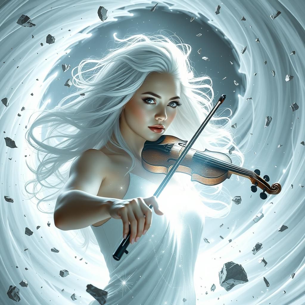 Vanya Hargreeves' Transformation: A Moebius-Inspired Scene