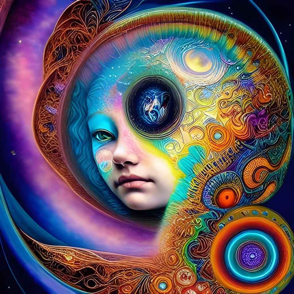 Cosmic Fetus in Utero: Visionary Digital Art
