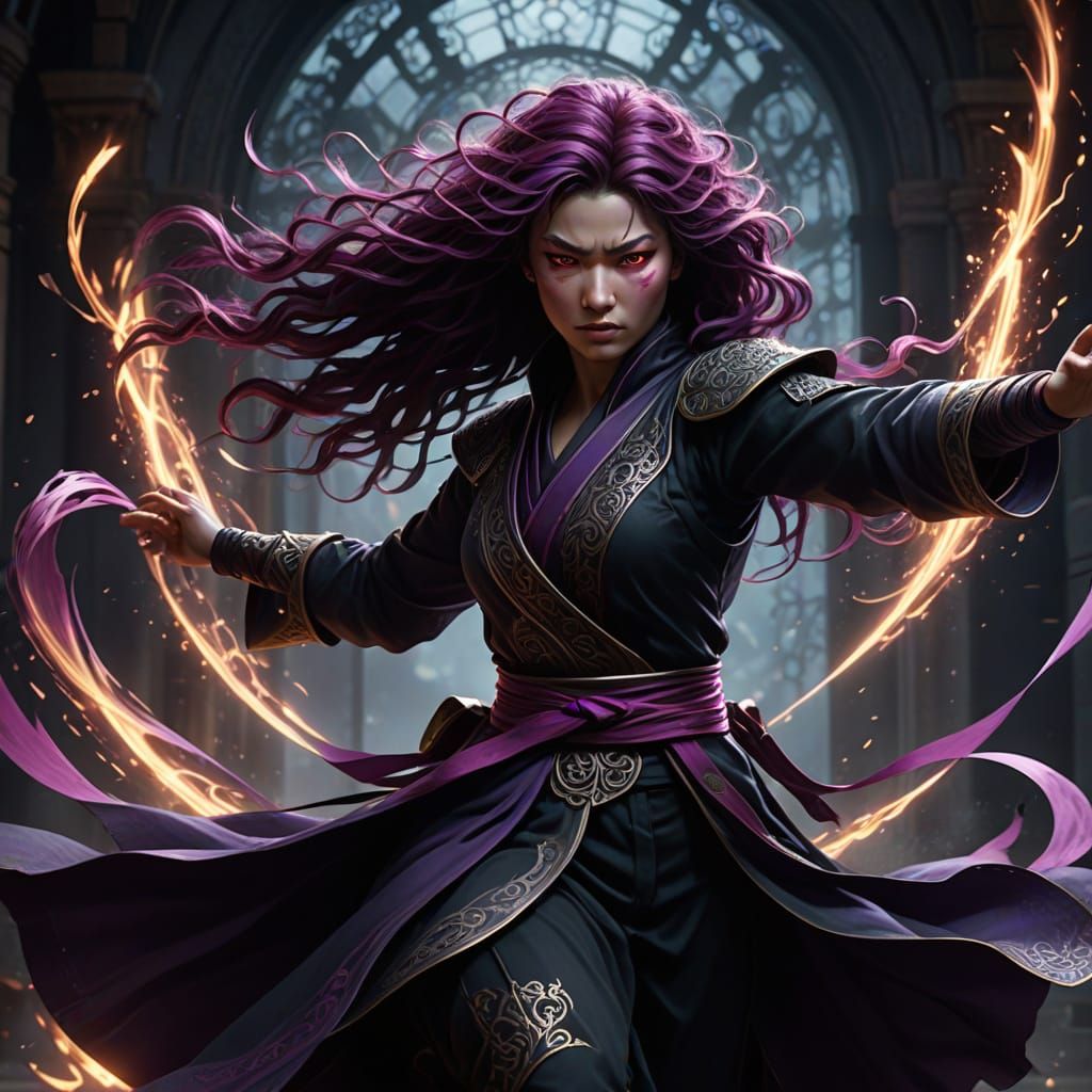 Surreal Dark Fantasy Ninja Unveils Mystical Strength