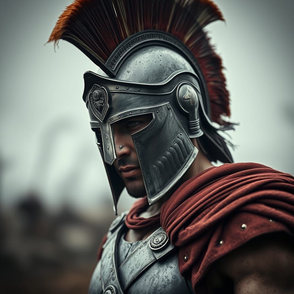 Hyperrealistic Spartan Warrior in Cinematic Style