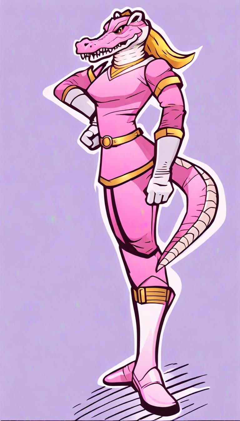 Confident Crocodile Superhero in Comic Book Art