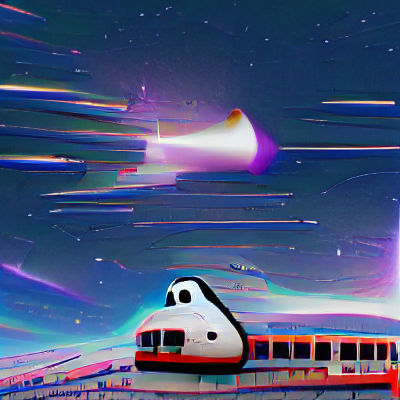 Futuristic Train Ascends to Spaceport