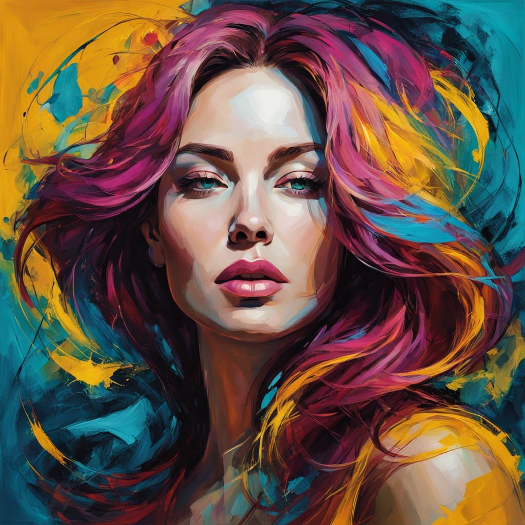 Sensual Harmony Portrait in Triadic Colors