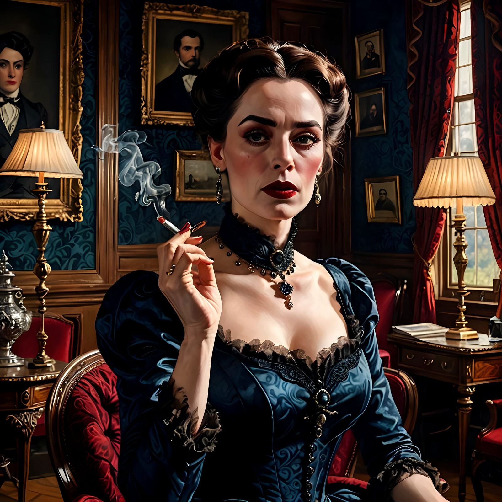 Hyperrealistic Portrait of Lola Montez in Victorian Era