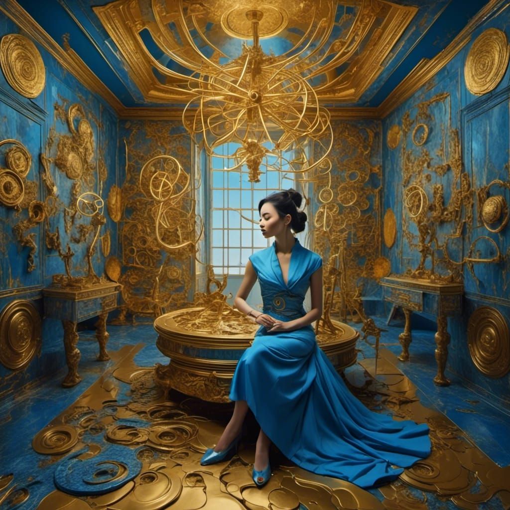 Dreamlike Numerology Portrait in Surrealist Style