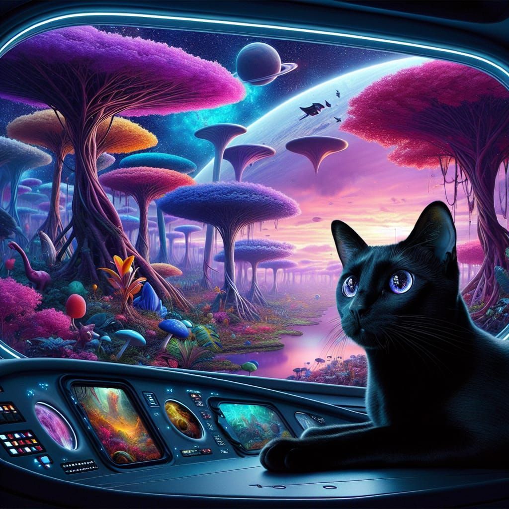 Black Cat Pilot on Alien World