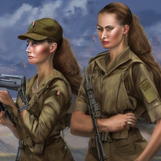 Detailed Matte Painting of Military Women