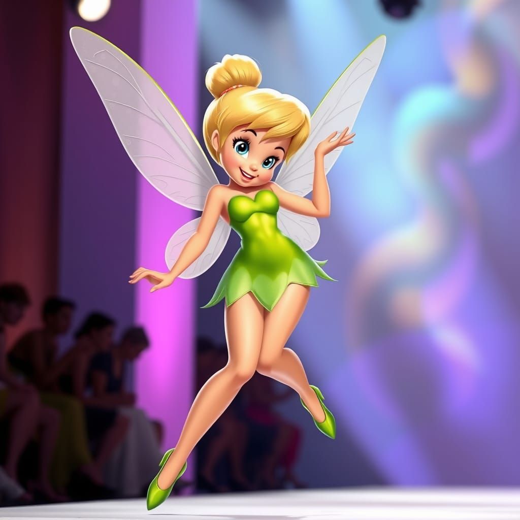 Tinker Bell Struts Down the Catwalk as a Fashion Icon