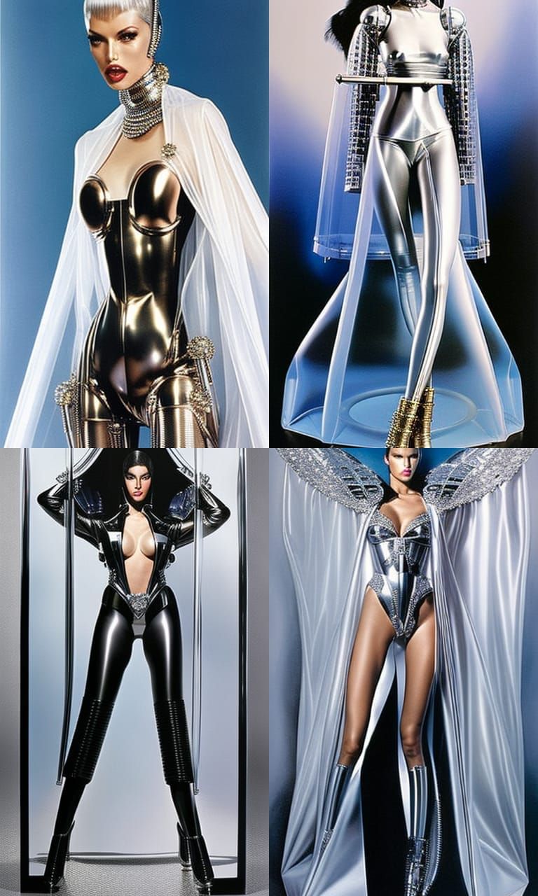 Robot Woman in Raincoat: Sorayama-Inspired Magazine Cover