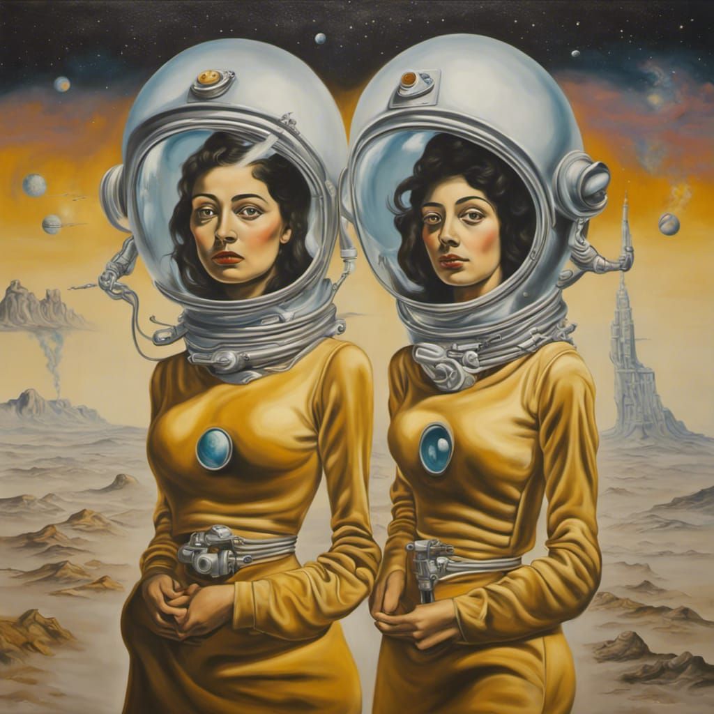 Mexican Sisters as Surreal Intergalactic Explorers