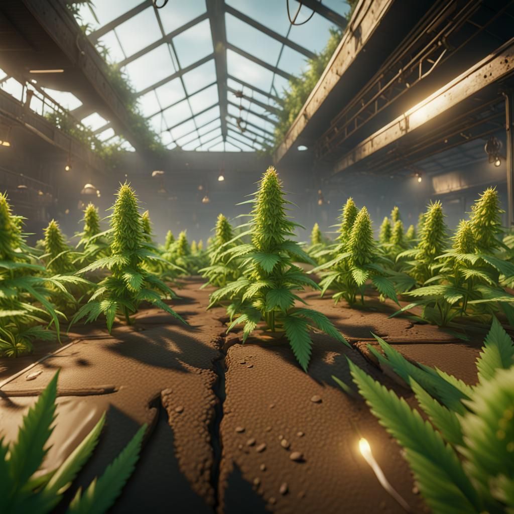 Weed Farm in Modern 3D Style