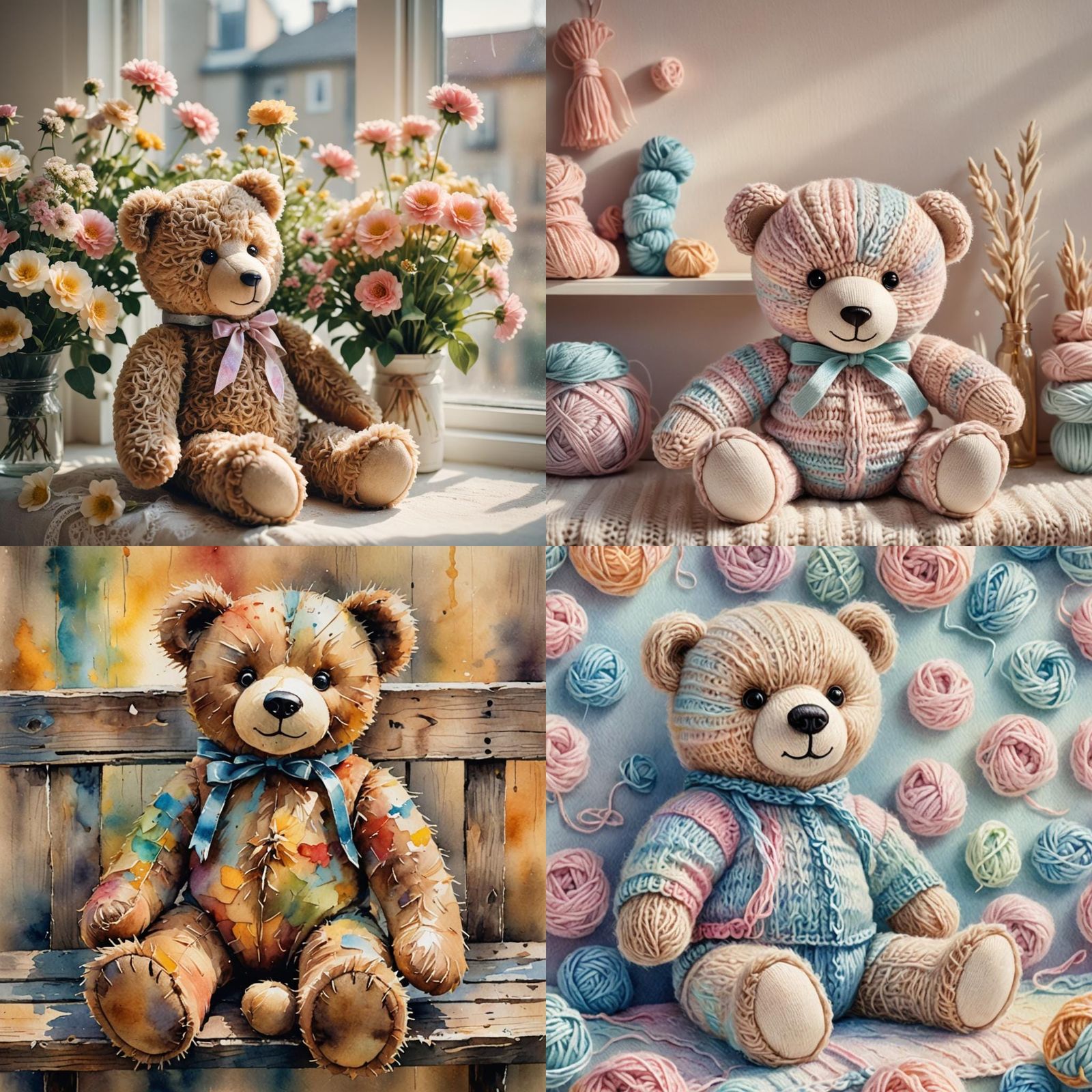 Knitted Teddy Bear Image
