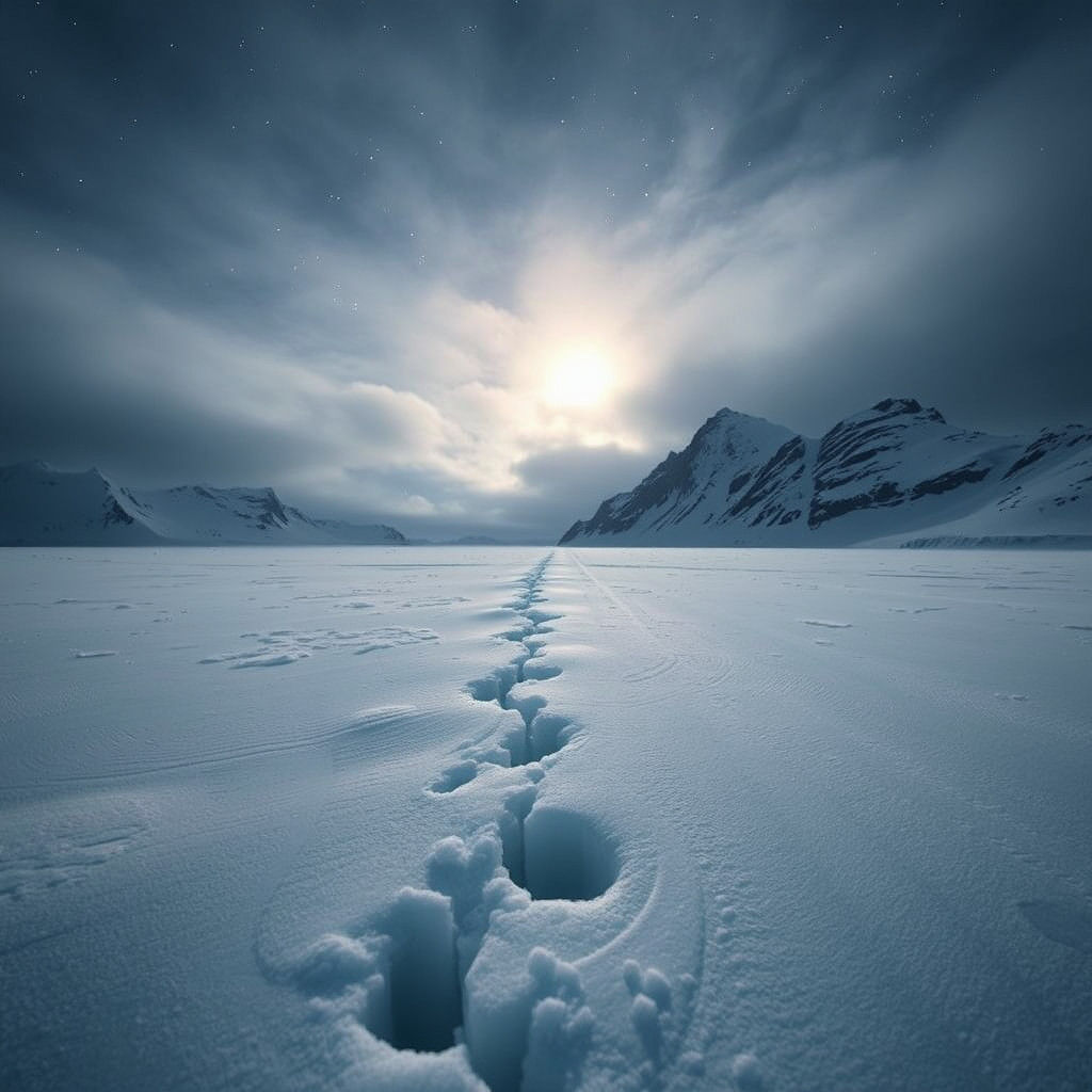 Hyperrealistic Antarctic Night: A Cinematic Frozen Landscape