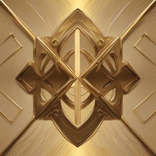 Elegant Symmetrical Monogram Design in Golden Hour Light