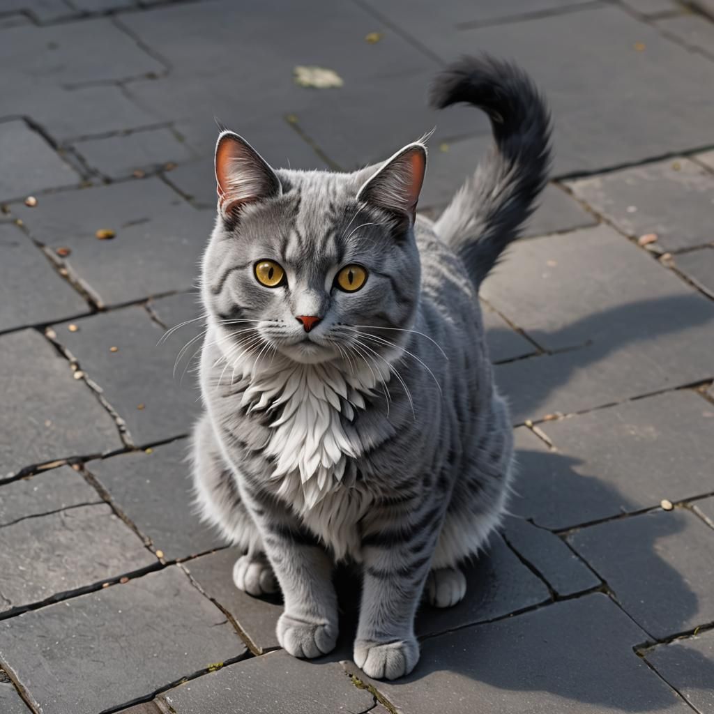 Surreal Gray Feline in Ethereal Light