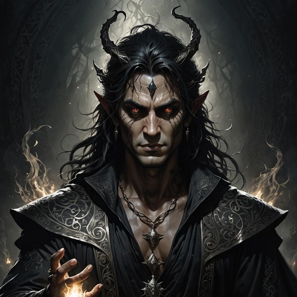 Malevolent Shadow Sorcerer in Dark Fantasy Style