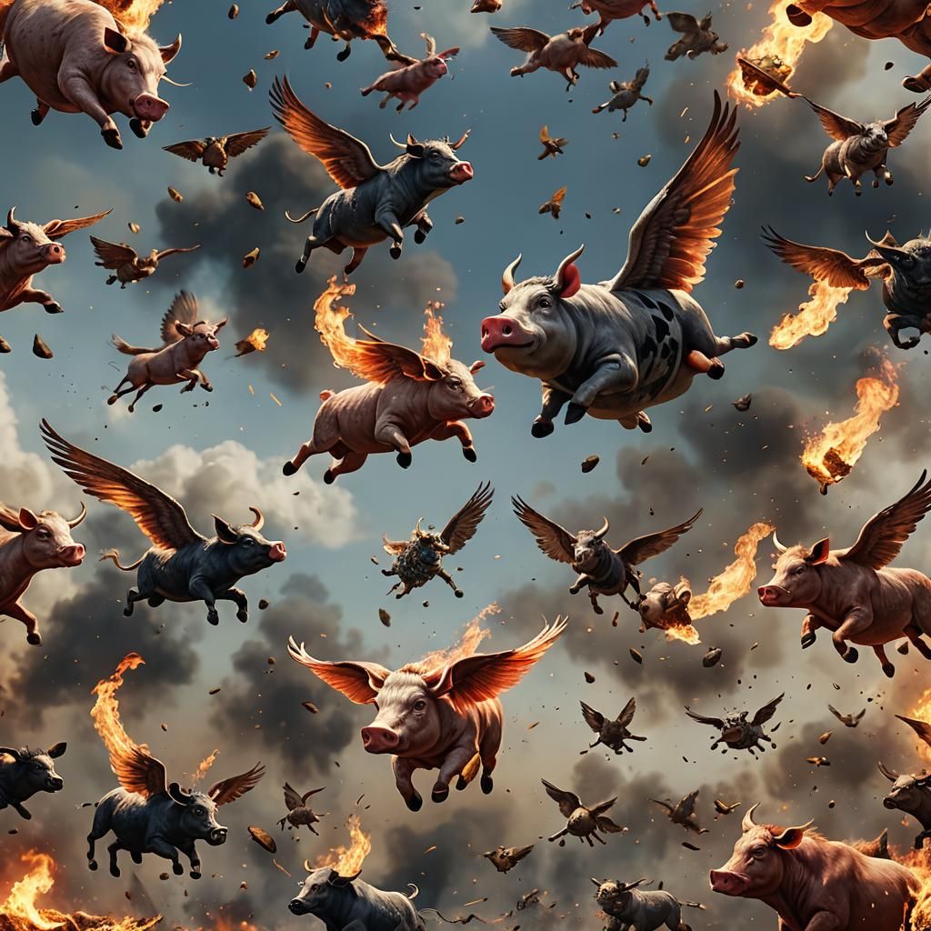 Fantastical Flying Animals Clash in Detailed Concept Art