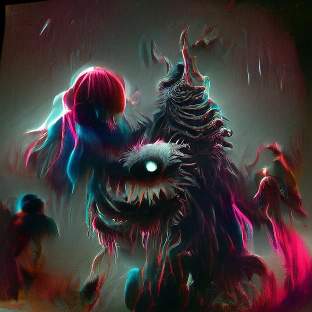 Nightmare Monster in the Dark, Artstation Style