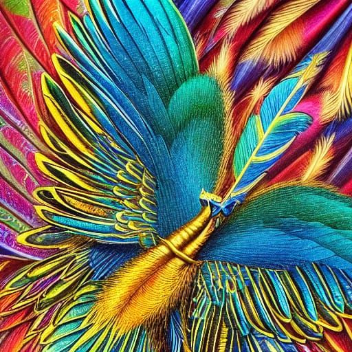 Occamy Perched on Treasure in Golden Light