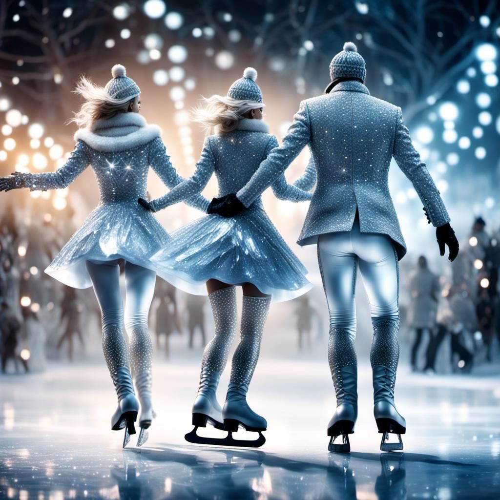Diamond Ice Skaters in Epic Cinematic Style