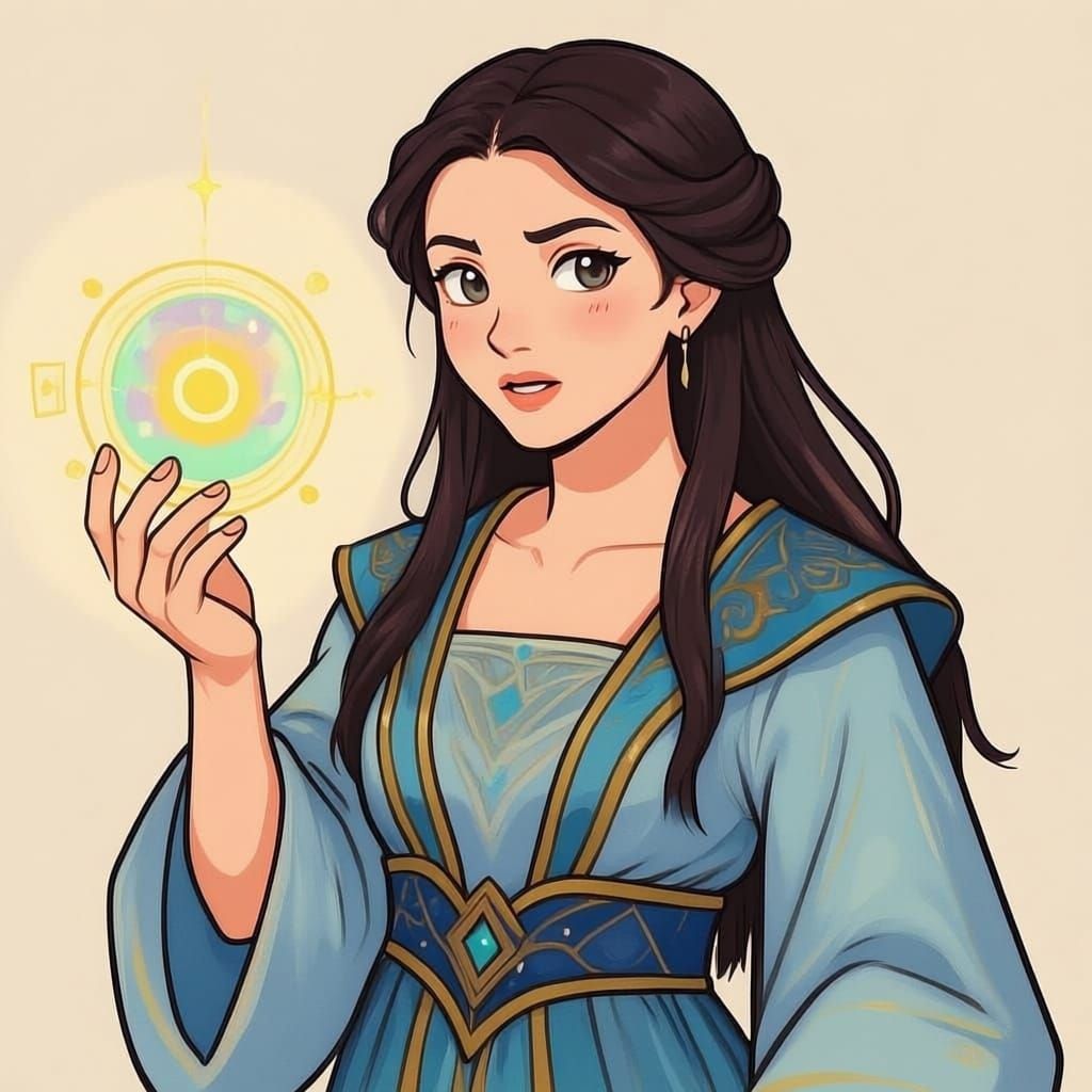 Mystical Dungeon Master Avatar Gouache Painting