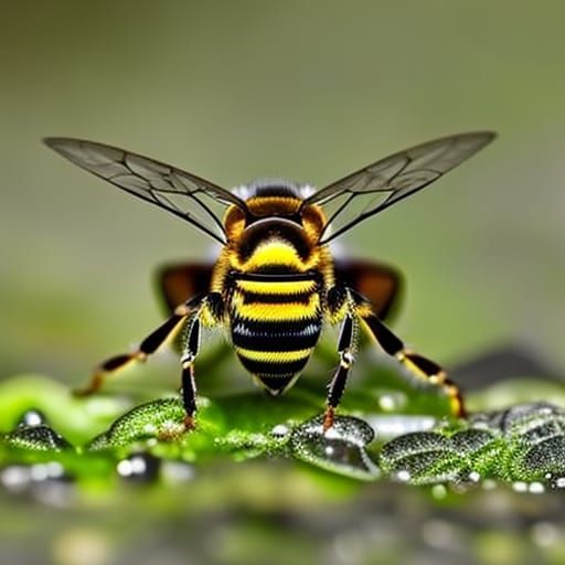 Filigree Bee Creature: Organic Sci-Fi Macro